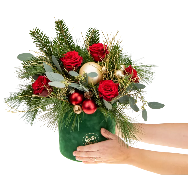 Christmas box with roses